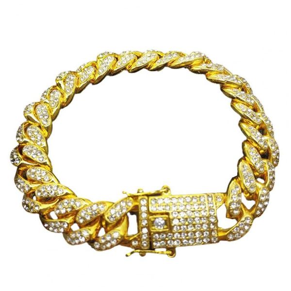 charm bracelets hip hop men cuban link chain bracelet shiny rhinestone inlaid bangle jewelry, Golden;silver
charm bracelets hip hop men cuban link chain bracelet shiny rhinestone inlaid bangle jewelry, Golden;silver