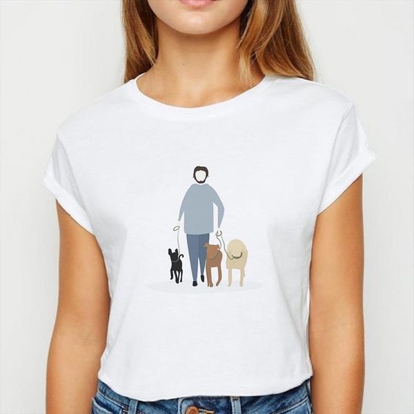 fashion walk dog motion women t shirt spring summer ropa mujer creative and pleasing printing round collar shirts, White
fashion walk dog motion women t shirt spring summer ropa mujer creative and pleasing printing round collar shirts, White