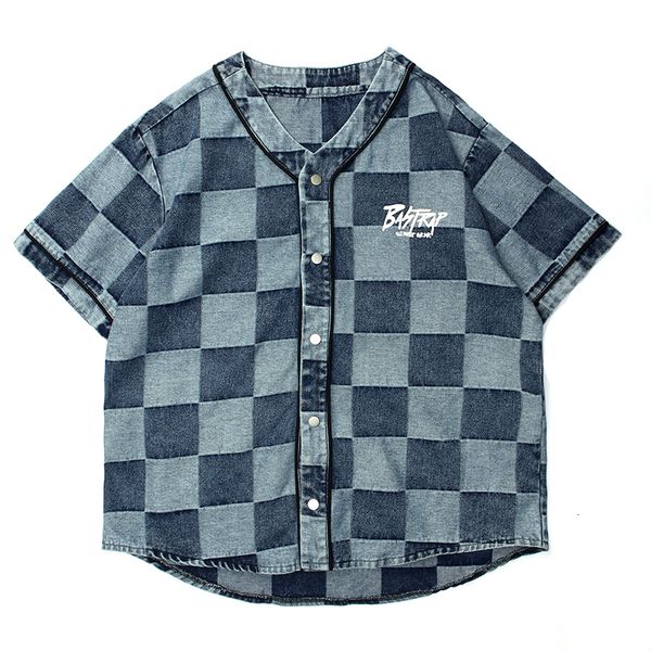 2021 new harajuku color block plaid washed jean shirts men and women v neck short sleeve oversize summer shirt checkered casual denim tee ym, White;black
2021 new harajuku color block plaid washed jean shirts men and women v neck short sleeve oversize summer shirt checkered casual denim tee ym, White;black