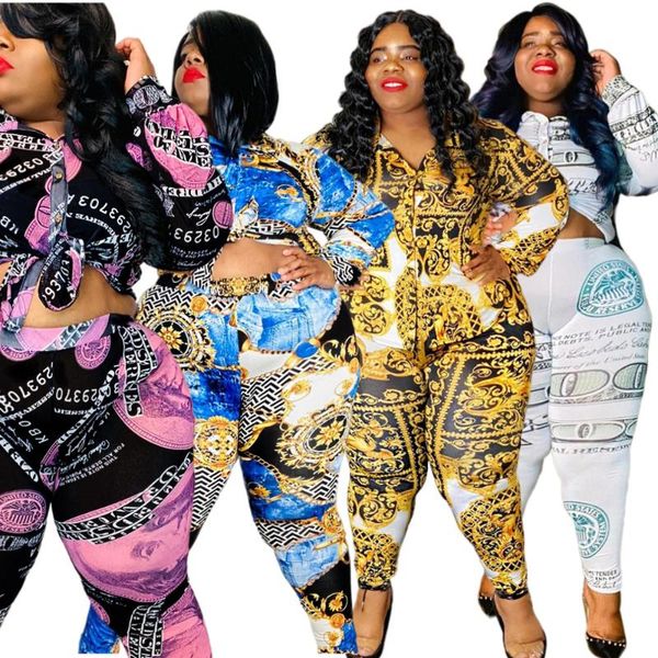 women's two piece pants sets women vintage printing 2021 autumn single-breasted turn-down collar shirts skinny plus size lady's ou, White
women's two piece pants sets women vintage printing 2021 autumn single-breasted turn-down collar shirts skinny plus size lady's ou, White