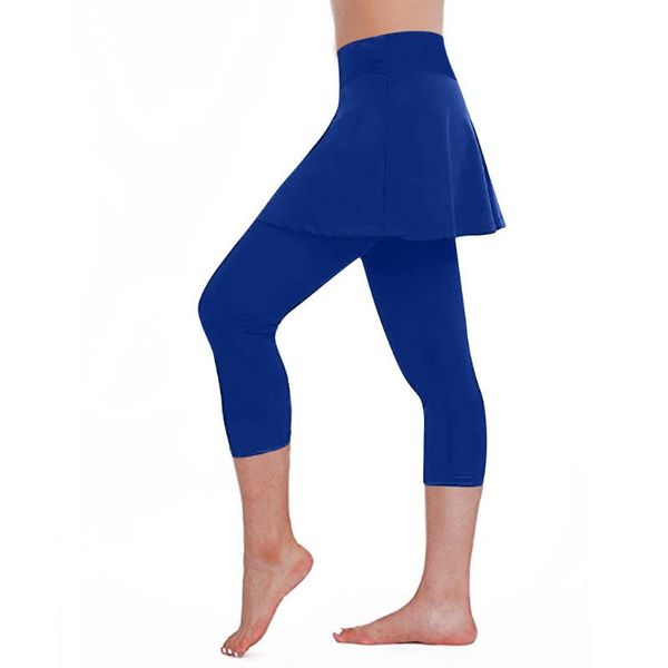 women's leggings casual skirt tennis pants sports fitness cropped culottes, Black