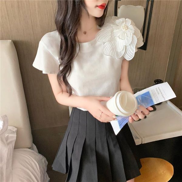 women's t-shirt design short-sleeved clothing 2021summer niche crew neck ins trendy loose solid color top, White
women's t-shirt design short-sleeved clothing 2021summer niche crew neck ins trendy loose solid color top, White
