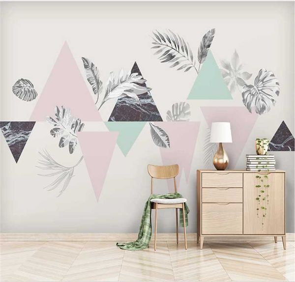 customized 3d wallpaper 8d wall covering modern minimalist geometric hand-painted leaves plantain tv background wall
customized 3d wallpaper 8d wall covering modern minimalist geometric hand-painted leaves plantain tv background wall