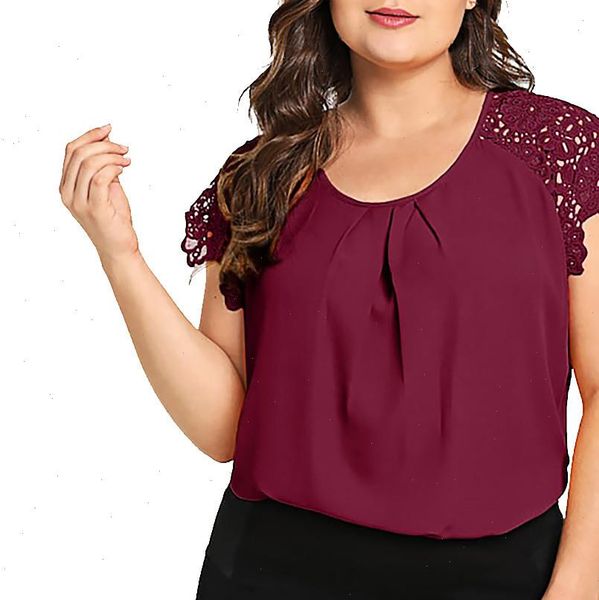 plus size blouse fashion women solid o neck floral shirt women lace shoulder shirt blouse large size loose, White
plus size blouse fashion women solid o neck floral shirt women lace shoulder shirt blouse large size loose, White