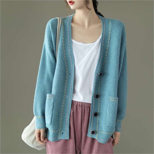 core autumn yarn 2020 spun new long crochet sleeve cardigan loose v-neck sweater coat women's knitting luxury, White;black
core autumn yarn 2020 spun new long crochet sleeve cardigan loose v-neck sweater coat women's knitting luxury, White;black
