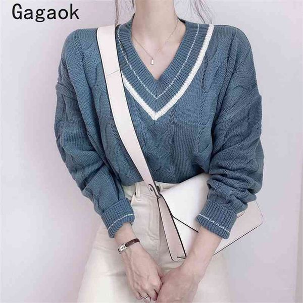 preppy style knitted sweaters women spring autumn v-neck full striped korean loose chic fashion warm pullovers 210531, White;black
preppy style knitted sweaters women spring autumn v-neck full striped korean loose chic fashion warm pullovers 210531, White;black