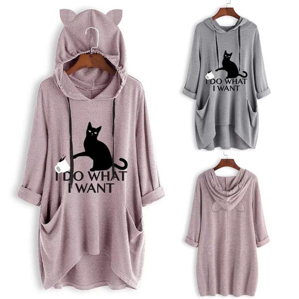 t-shirt women casual print cat ear hooded t-shirt long sleeves pocket irregular fashion new femme apr 19, White
t-shirt women casual print cat ear hooded t-shirt long sleeves pocket irregular fashion new femme apr 19, White