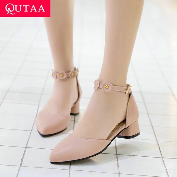 sandals qutaa 2021 pointed toe flowers buckle pu leather women fashion square heel summer hollow female shoes big size 34-43, Black
sandals qutaa 2021 pointed toe flowers buckle pu leather women fashion square heel summer hollow female shoes big size 34-43, Black
