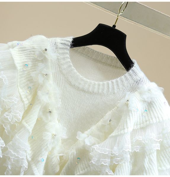 2021 knitted or crocheted sequined three-dimensional flower women's nightgown loose granules diamond ruffled lady chic mesh wsjc, White;black
2021 knitted or crocheted sequined three-dimensional flower women's nightgown loose granules diamond ruffled lady chic mesh wsjc, White;black