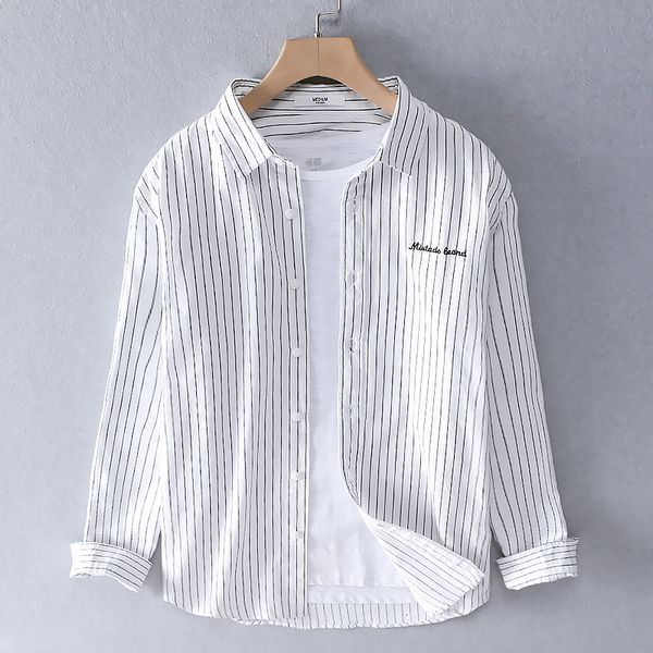 2021 new men's long-sleeved stripe cotton brand for men trend casual fashion shirt mens spring and summer shirts male 5ddp, White;black
2021 new men's long-sleeved stripe cotton brand for men trend casual fashion shirt mens spring and summer shirts male 5ddp, White;black