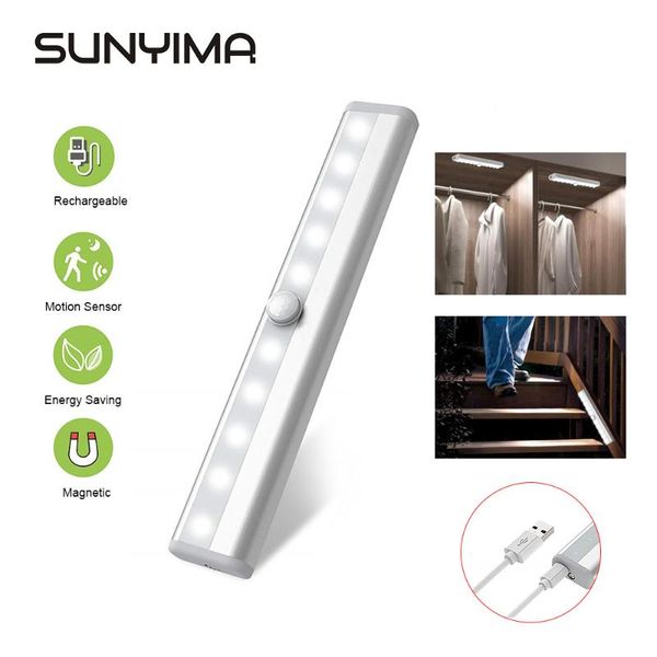 sunyima motion sensor cabinet light usb rechargeable closet lights wireless magnetic stick-on cordless 10 led night light bar
sunyima motion sensor cabinet light usb rechargeable closet lights wireless magnetic stick-on cordless 10 led night light bar