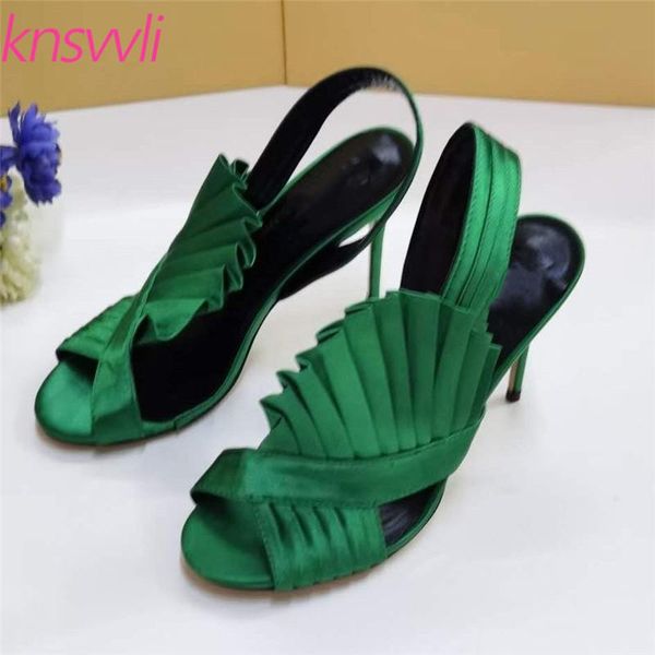 sandals high heels women green satin ruffles summer shoes woman pleated femmes sandales stiletto party for, Black
sandals high heels women green satin ruffles summer shoes woman pleated femmes sandales stiletto party for, Black