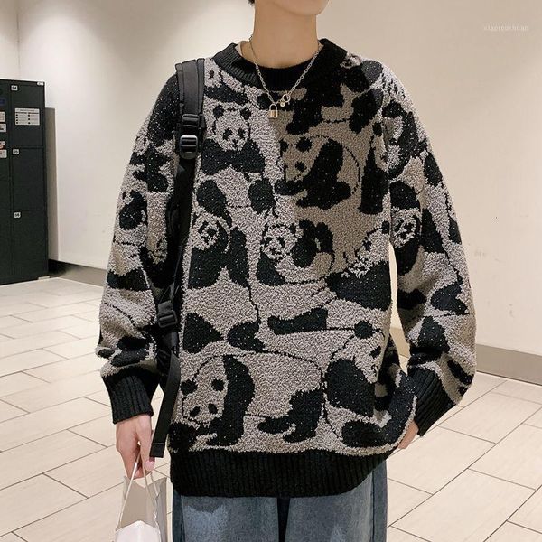 men's sweaters oversize knitted loose wild jacquard panda pullover casual long-sleeved o-neck thicken autumn winter clothing, White;black
men's sweaters oversize knitted loose wild jacquard panda pullover casual long-sleeved o-neck thicken autumn winter clothing, White;black