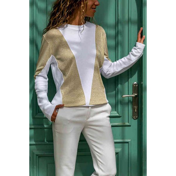 women's blouses & shirts blusa feminina retalhos de seda brilhante, camisas para mulheres manga comprida gola redonda casuais sj1463m o, White
women's blouses & shirts blusa feminina retalhos de seda brilhante, camisas para mulheres manga comprida gola redonda casuais sj1463m o, White