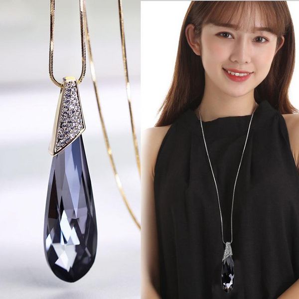 pendant necklaces 2021 long crystal water drop rhinestone choker clothes jewelry for women adjustable necklace chain, Silver
pendant necklaces 2021 long crystal water drop rhinestone choker clothes jewelry for women adjustable necklace chain, Silver