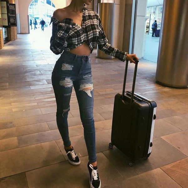 women's jeans hole ripped women cool denim high waist skinny slim pants pencil trousers stretch #t1g, Blue
women's jeans hole ripped women cool denim high waist skinny slim pants pencil trousers stretch #t1g, Blue