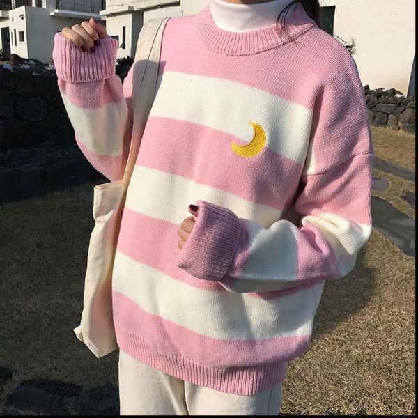 womens sweaters kawaii ulzzang college candy color stripes moon sets embroidery sweater female harajuku clothing for women lady, White;black
womens sweaters kawaii ulzzang college candy color stripes moon sets embroidery sweater female harajuku clothing for women lady, White;black