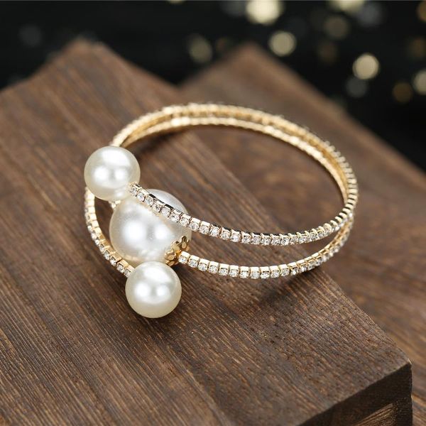 bangle pearl bracelet multi-row rhinestone with adjustable design durable long lasting comfortable to wear gift for women, Black
bangle pearl bracelet multi-row rhinestone with adjustable design durable long lasting comfortable to wear gift for women, Black