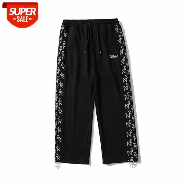 letter print casual trousers men's street loose drawstring wind sports pants #x58n, Black
letter print casual trousers men's street loose drawstring wind sports pants #x58n, Black