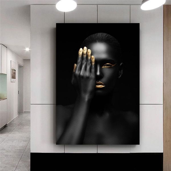 black gold nude african woman painting on canvas posters and prints scandinavian wall picture for living room
black gold nude african woman painting on canvas posters and prints scandinavian wall picture for living room