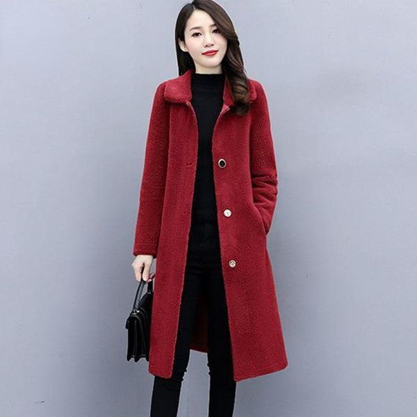 women's fur & faux female autumn winter fashion real coat women thick warm sheep shearing jacket korean full sleeve long loose overcoat, Black
women's fur & faux female autumn winter fashion real coat women thick warm sheep shearing jacket korean full sleeve long loose overcoat, Black
