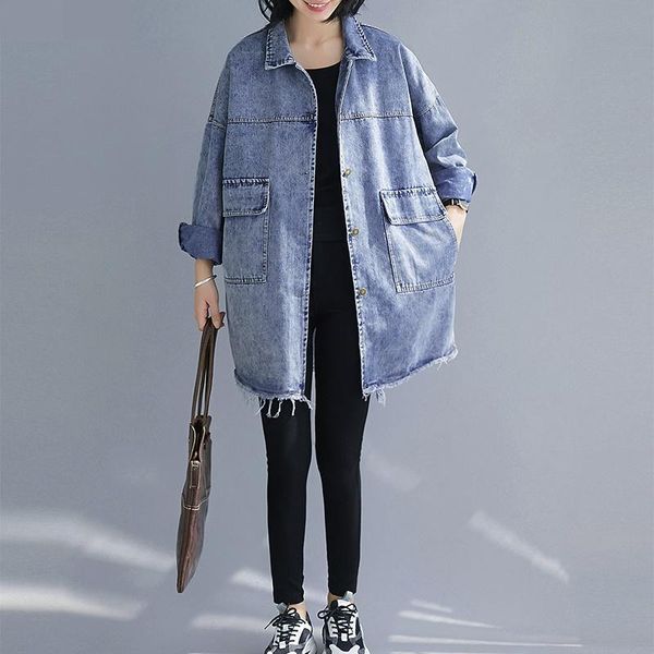 women's jackets long sleeve denim jacket women outerwear 2021 fashion loose casual plus size jeans vintage coat female top, Black;brown
women's jackets long sleeve denim jacket women outerwear 2021 fashion loose casual plus size jeans vintage coat female top, Black;brown