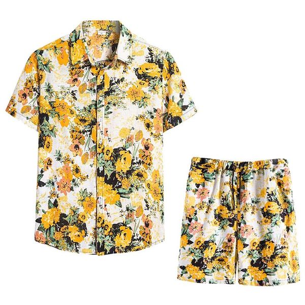 men's tracksuits 2 pieces set hawaiian shirts +beach shorts casual streetwear 2021 summer males floral loose short sleeve holiday suits, Gray
men's tracksuits 2 pieces set hawaiian shirts +beach shorts casual streetwear 2021 summer males floral loose short sleeve holiday suits, Gray