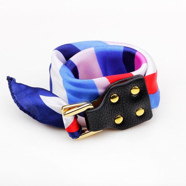 bangle 1pc silk scarf leather bracelet for women double-layer wrap genuine hand bag accessories fashion jewelry, Black
bangle 1pc silk scarf leather bracelet for women double-layer wrap genuine hand bag accessories fashion jewelry, Black