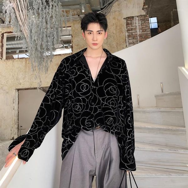 male long sleeve shining shirts men vintage print streetwear hip hop loose casual velvet shirt cardigan1, White;black
male long sleeve shining shirts men vintage print streetwear hip hop loose casual velvet shirt cardigan1, White;black