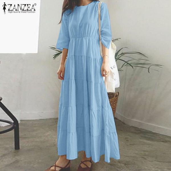 casual dresses 2022 fashion solid ruffle dress women's summer sundress 3/4 sleeve maxi vestidos female high waist robe plus size, Black;gray
casual dresses 2022 fashion solid ruffle dress women's summer sundress 3/4 sleeve maxi vestidos female high waist robe plus size, Black;gray