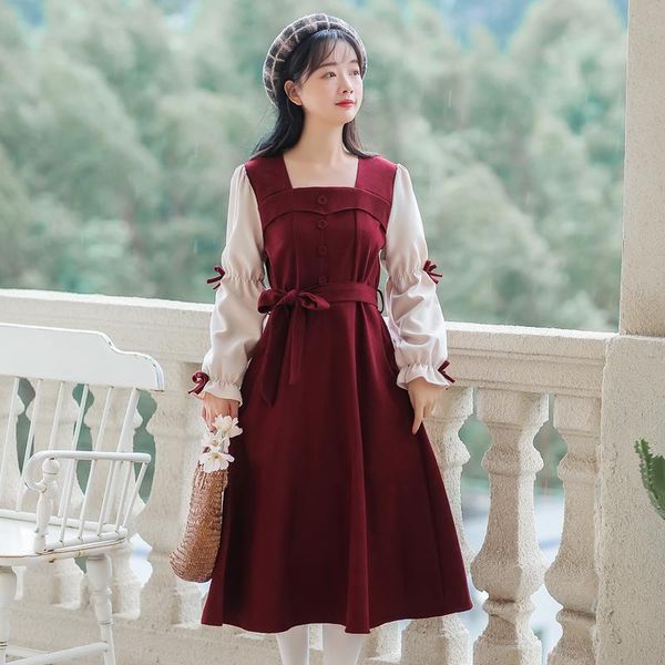 casual dresses fall french vintage square collar dress chic women vestidos autumn 2021 bowknot cute flare sleeve kawaii elegant femme, Black;gray
casual dresses fall french vintage square collar dress chic women vestidos autumn 2021 bowknot cute flare sleeve kawaii elegant femme, Black;gray