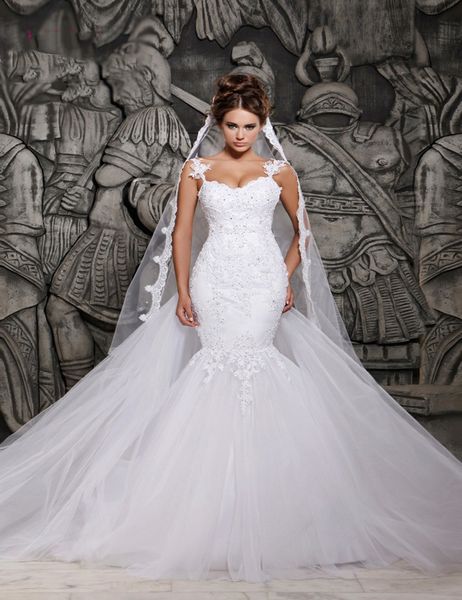 2021 backless white mermaid wedding dresses sleeveless vestidos de novia lace appliques beads sheer long african bridal wedding gowns
2021 backless white mermaid wedding dresses sleeveless vestidos de novia lace appliques beads sheer long african bridal wedding gowns