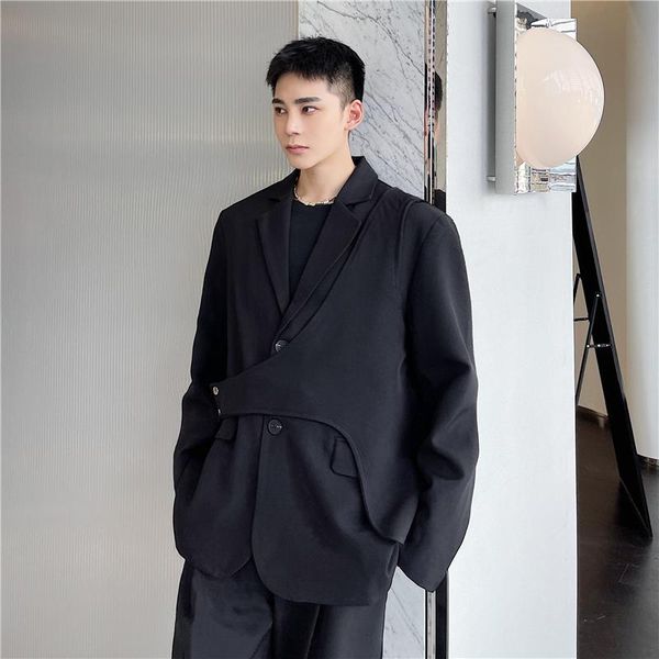 men's suits & blazers real two-piece suit autumn style personalized design sense detachable vest fashion hairdresser coat, White;black
men's suits & blazers real two-piece suit autumn style personalized design sense detachable vest fashion hairdresser coat, White;black
