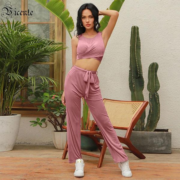 women's two piece pants vc trousers cross-frilled design with belt sleeveless round neck bright silk two-piece, White
women's two piece pants vc trousers cross-frilled design with belt sleeveless round neck bright silk two-piece, White