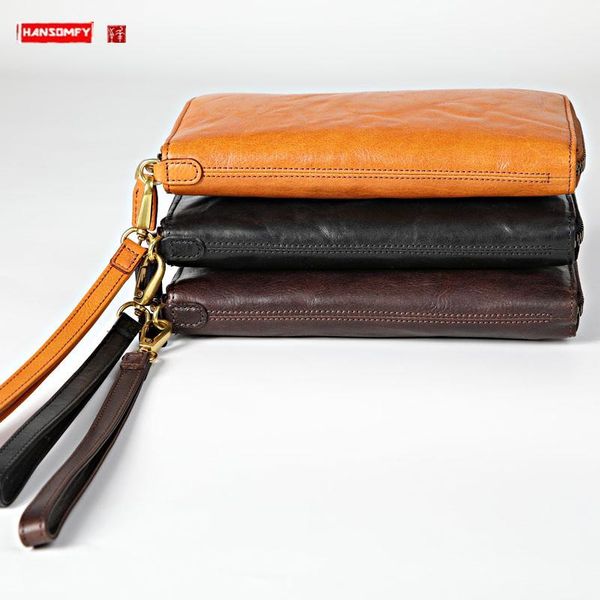 original new handmade long wallet simple men's leather clutch bag casual wild men zipper purses mobile phone bags, Red;black
original new handmade long wallet simple men's leather clutch bag casual wild men zipper purses mobile phone bags, Red;black