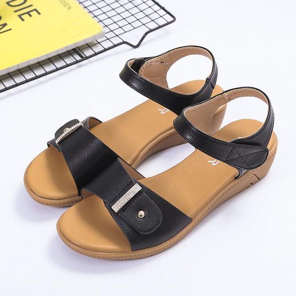 sandals summer women white leather ankle-wrap flat casual comfortable lady open simple fashion sandalias zapatos de mujer 35-401, Black
sandals summer women white leather ankle-wrap flat casual comfortable lady open simple fashion sandalias zapatos de mujer 35-401, Black