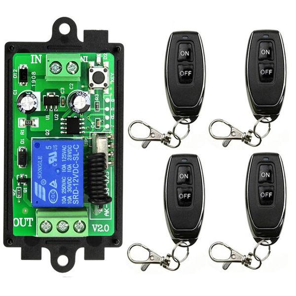 smart home control universal wireless remote dc 12v 24v 1ch 10a relay receiver module rf switch for gate garage opener
smart home control universal wireless remote dc 12v 24v 1ch 10a relay receiver module rf switch for gate garage opener