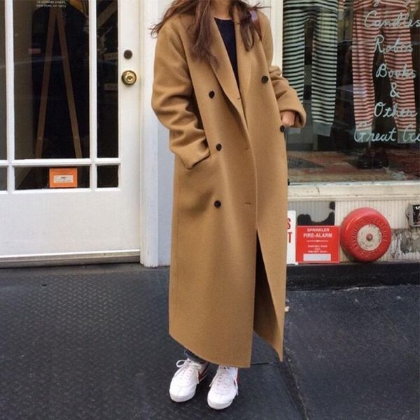 women's wool & blends autumn winter woolen coat women 2021 european solid jacket long female outwear coats jackets clothes, Black
women's wool & blends autumn winter woolen coat women 2021 european solid jacket long female outwear coats jackets clothes, Black
