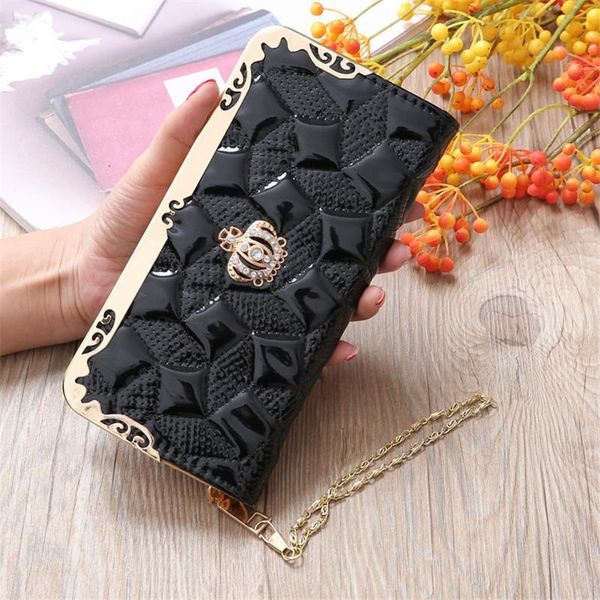 women wallets purse lady long crown zipper patent leather wallet large capacity female 246, Red;black
women wallets purse lady long crown zipper patent leather wallet large capacity female 246, Red;black