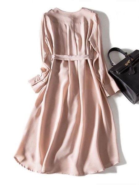 casual dresses silk real dress women slim long summer elegant spring clothes vintage belt party vestidos verano 445522, Black;gray
casual dresses silk real dress women slim long summer elegant spring clothes vintage belt party vestidos verano 445522, Black;gray