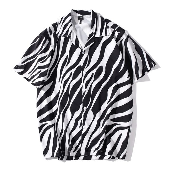 men's zebra print shirt casual beach printed short sleeve shirts men women 2020 hawaii oversize fashion harajuku streetwear, White;black
men's zebra print shirt casual beach printed short sleeve shirts men women 2020 hawaii oversize fashion harajuku streetwear, White;black