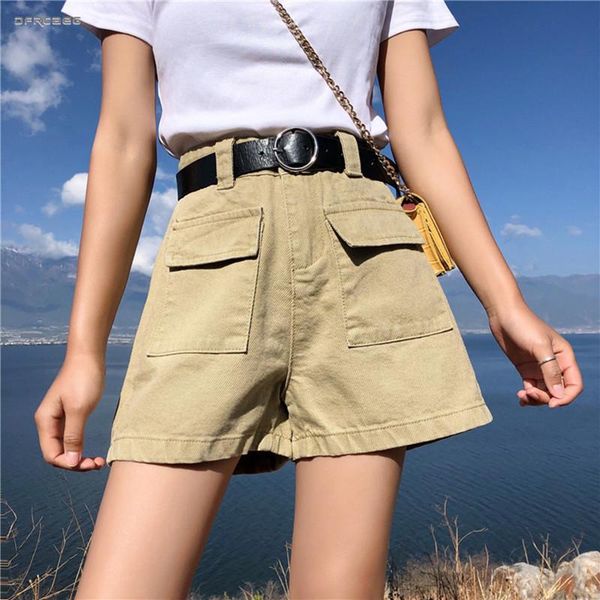 women's shorts high waist vintage summer cargo denim with belt 2021 streetwear loose ladies jeans women mini short pants femme, White;black
women's shorts high waist vintage summer cargo denim with belt 2021 streetwear loose ladies jeans women mini short pants femme, White;black