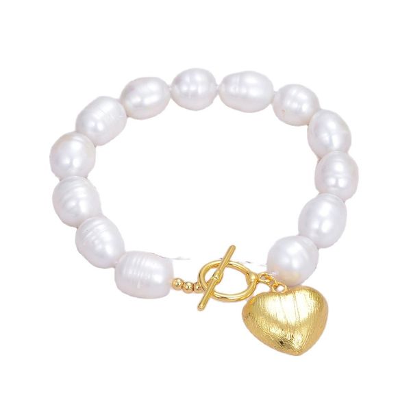 guaiguai jewelry natural cultured white rice pearl bracelet gold color plated brushed heart charm handmade for women real lady fashion jewel, Black
guaiguai jewelry natural cultured white rice pearl bracelet gold color plated brushed heart charm handmade for women real lady fashion jewel, Black