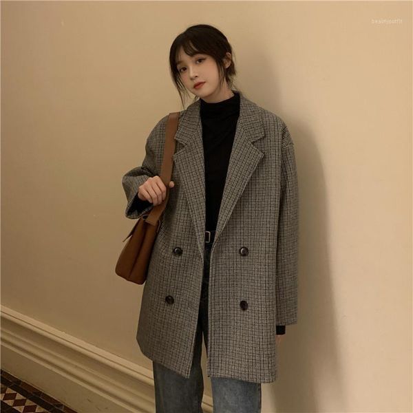 vintage suit jacket female spring design casual women blazer plaid thin femenino clothes ed50xz women's suits & blazers, White;black
vintage suit jacket female spring design casual women blazer plaid thin femenino clothes ed50xz women's suits & blazers, White;black