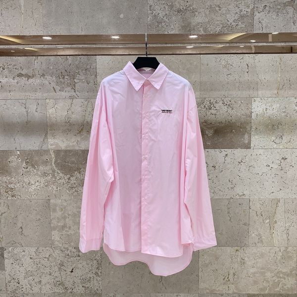 2021 spring new embroidered letter loose and thin versatile medium length long sleeve lapel pink shirt blouse, White
2021 spring new embroidered letter loose and thin versatile medium length long sleeve lapel pink shirt blouse, White