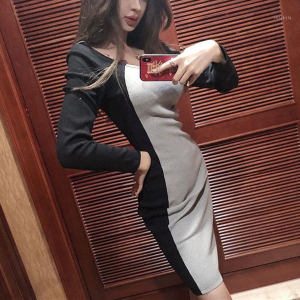 casual dresses o-neck bandage bodycon club dress long sleeve spring fall party moda feminina women's clothing, Black;gray
casual dresses o-neck bandage bodycon club dress long sleeve spring fall party moda feminina women's clothing, Black;gray
