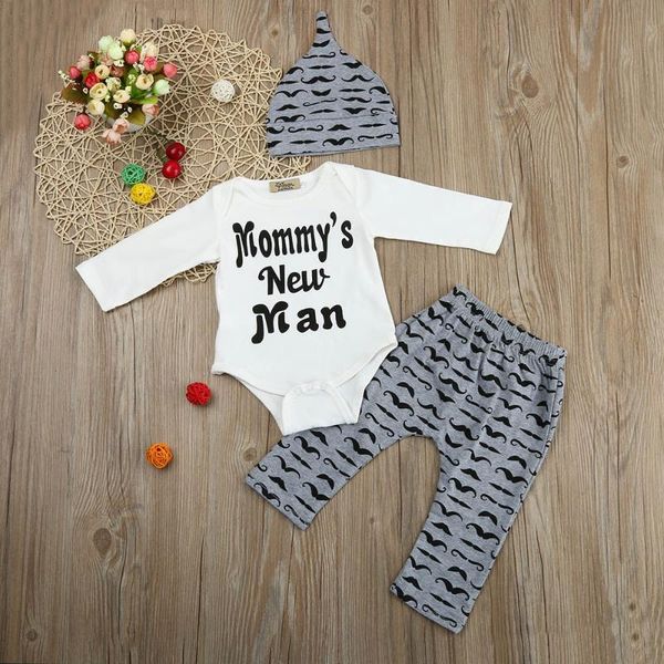 clothing sets 3pcs born baby boys autumn clothes funny letter print romper +long pants+ hat children's suit boy 0-18m, White
clothing sets 3pcs born baby boys autumn clothes funny letter print romper +long pants+ hat children's suit boy 0-18m, White