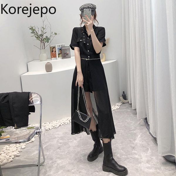 women's tracksuits korejepo women 2 piece set 2021 summer korean chic retro cool fashion jumpsuit black slim high waist shorts long fem, Gray
women's tracksuits korejepo women 2 piece set 2021 summer korean chic retro cool fashion jumpsuit black slim high waist shorts long fem, Gray