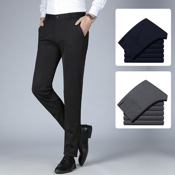 2021 autumn and winter new thick elastic business casual men's straight trousers long pants, Black
2021 autumn and winter new thick elastic business casual men's straight trousers long pants, Black