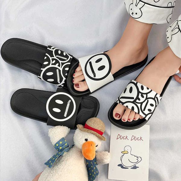 fashion cartoon smiley slippers women summer shoes home couple anti-skid sandals comfy soft bottom bathroom slippers slides girl 210619, Black
fashion cartoon smiley slippers women summer shoes home couple anti-skid sandals comfy soft bottom bathroom slippers slides girl 210619, Black